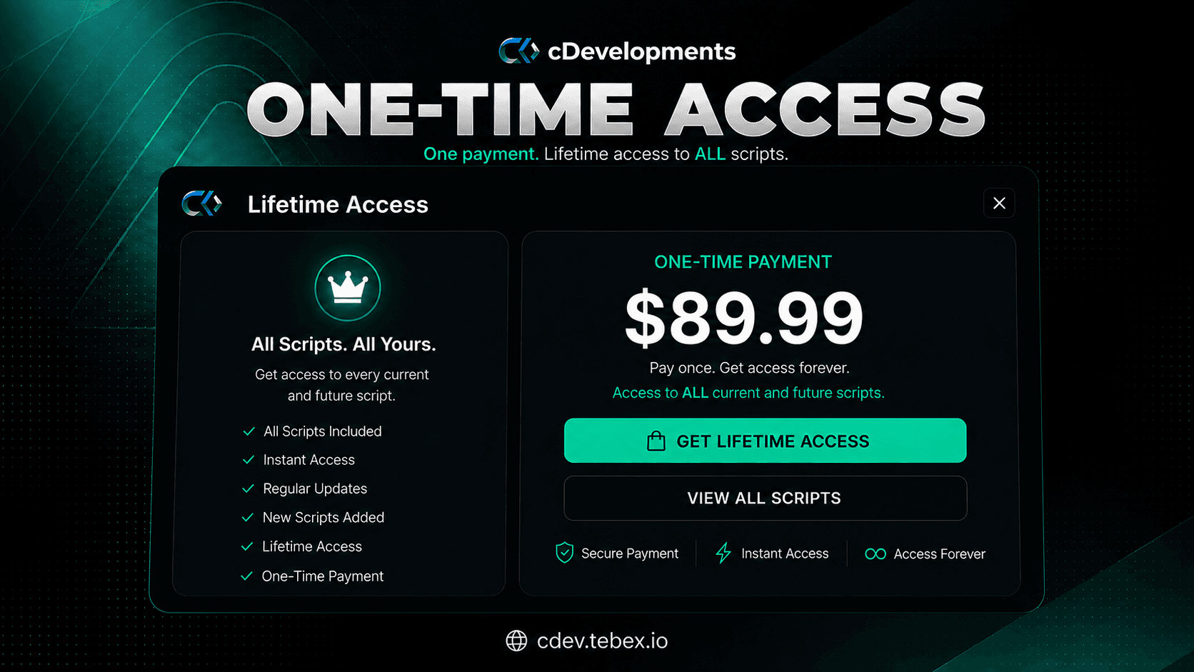 Access To All Scripts & Weapon Packs (25% 0ff)