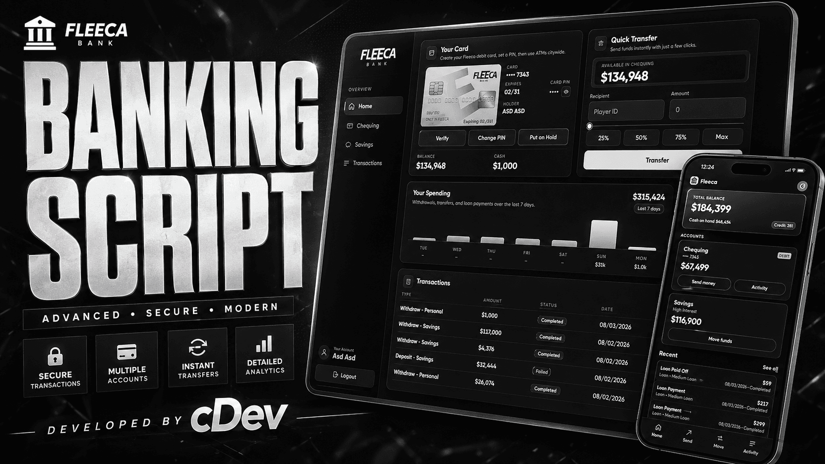 Advanced Banking Script + LB Phone App